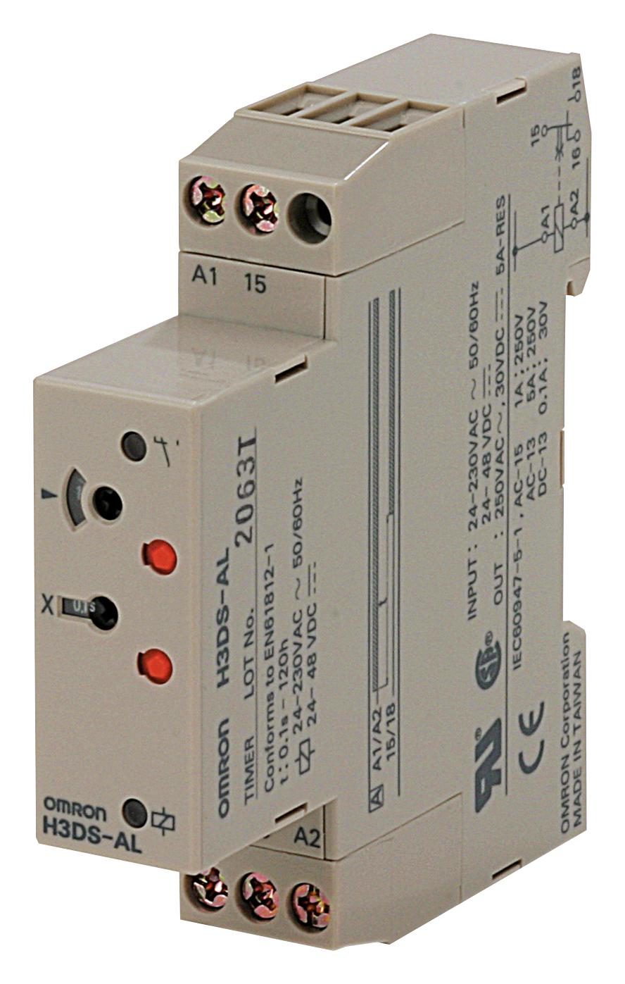 Omron Industrial Automation H3Ds-Al Ac/dc On-Delay Timer, 0.1S-120H, Spdt