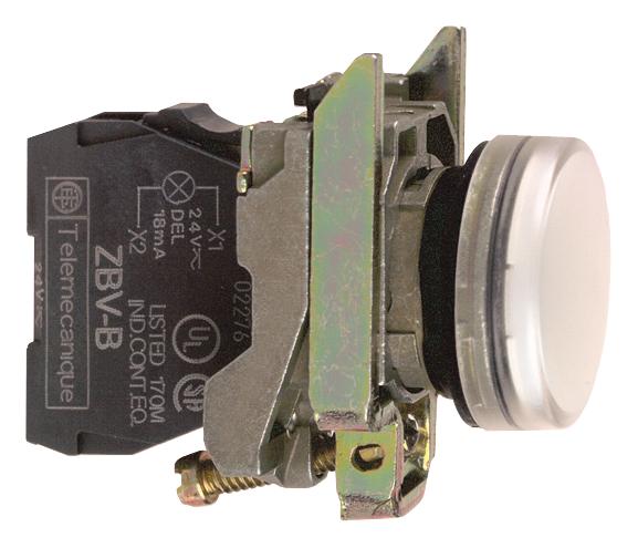 Schneider Electric Xb4Bvb1 Pilot Light, 22mm, White, 24V