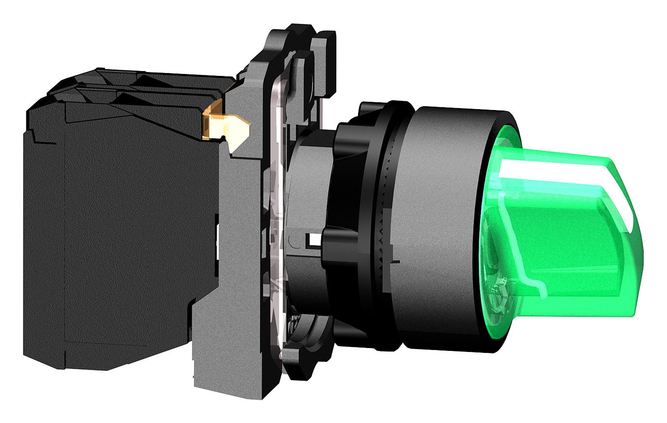 Schneider Electric Xb5Ak123B5 Illum Rotary Switch, 1Pole, 6A, 120Vac