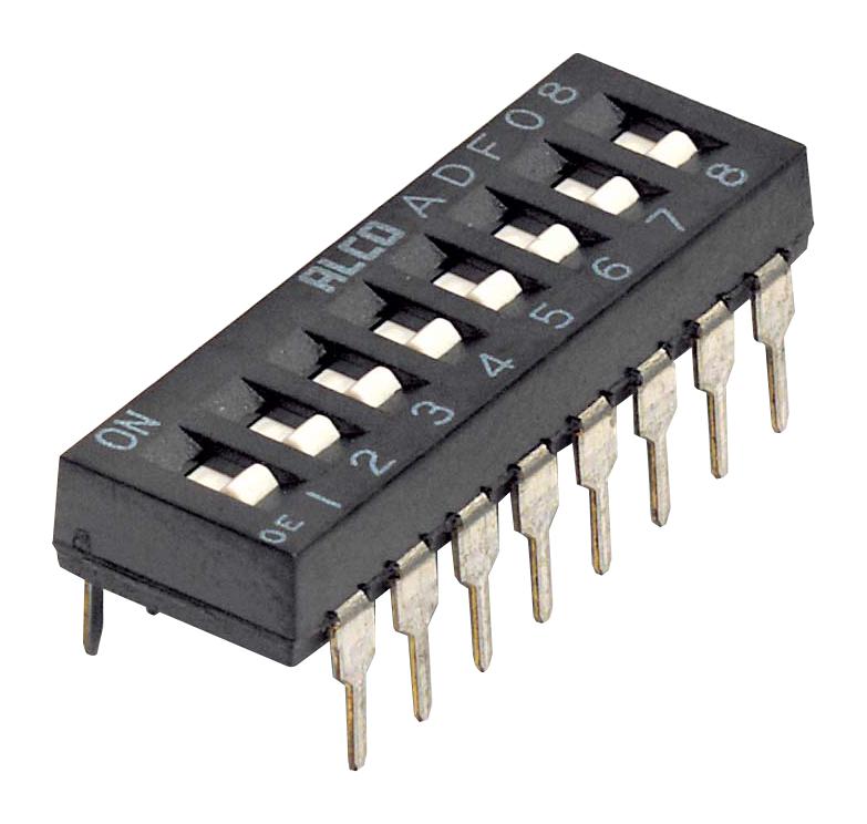 Alcoswitch / Te Connectivity 1-1825002-4 Dip Switch, 8Pos, Spst, 0.1A, 24V, Th