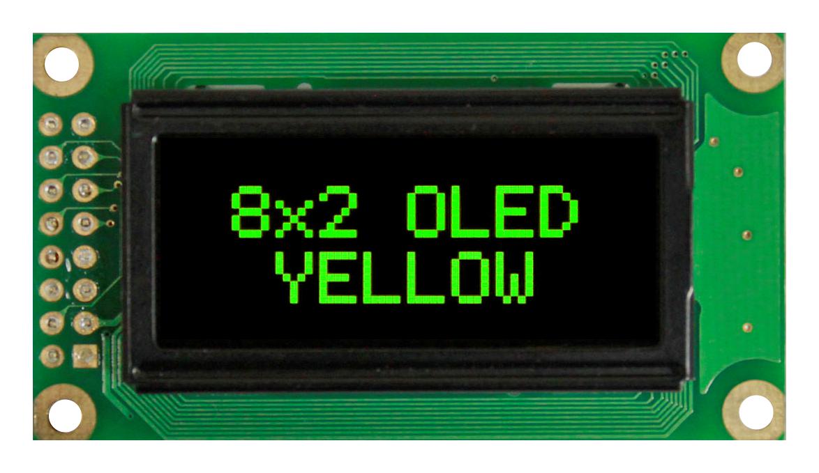 Vishay O008N002Agpp5N0000 Display, Oled, 8X2, Green On Black