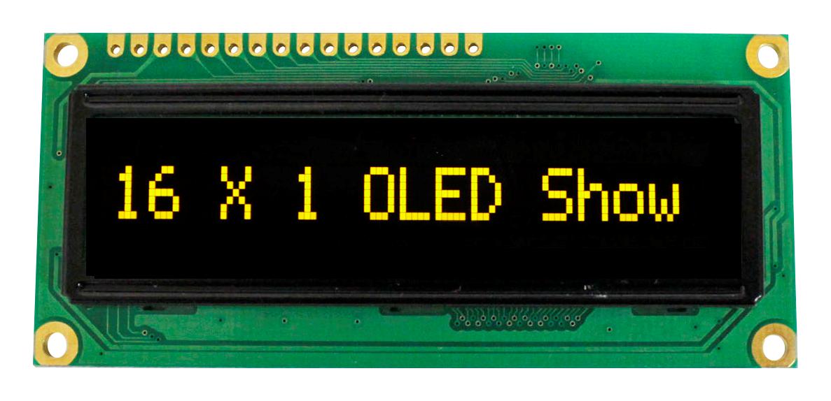 Vishay O016N001Alpp5N0000 Display, Oled, 16X1, Yellow On Black