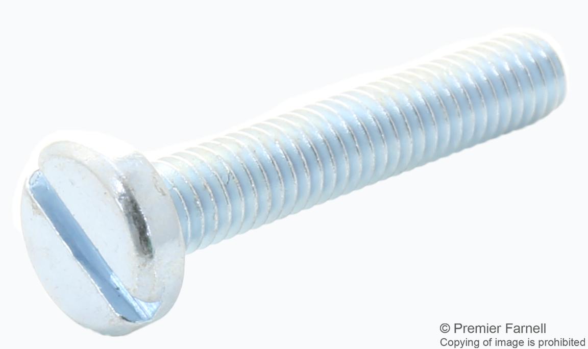 TR Fastenings M2.5  10 Psstmc Z100 Pan Head Slotted Screw, Steel, M2.5