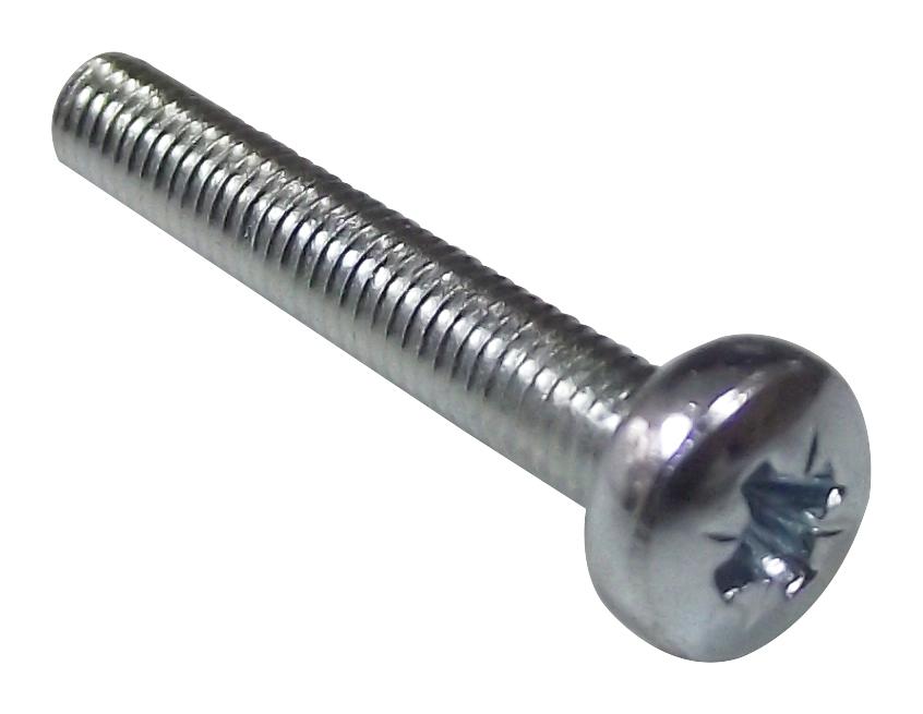 TR Fastenings M2.520Prstmcz100- Pan Head Pozidriv Screw, Steel, M2.5