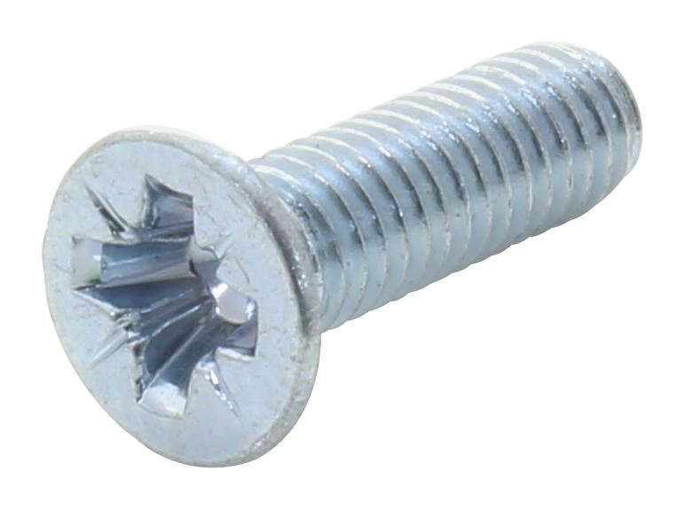 TR Fastenings M2.56Krstmcz100- Pozi Csk Head Machine Screw, Steel, M2.5