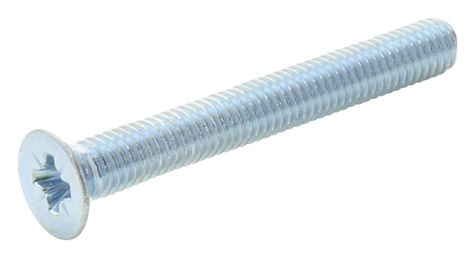 TR Fastenings M2.512Krstmcz100- Pozi Csk Head Machine Screw, Steel, M2.5