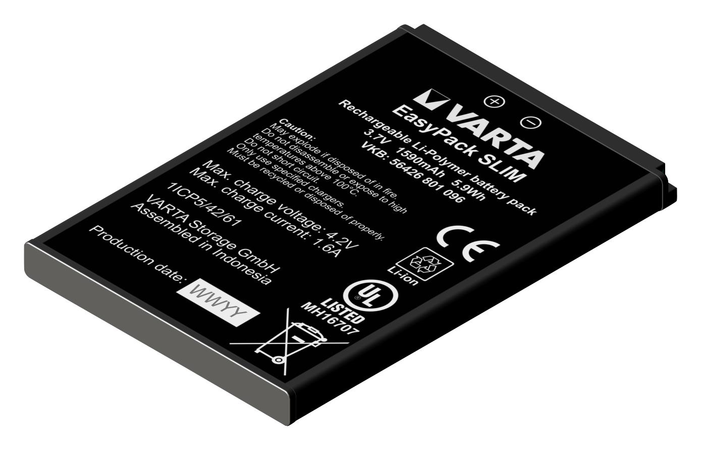 Varta 56426 801 096 Battery,li-Po,1.59Ah,3.7V