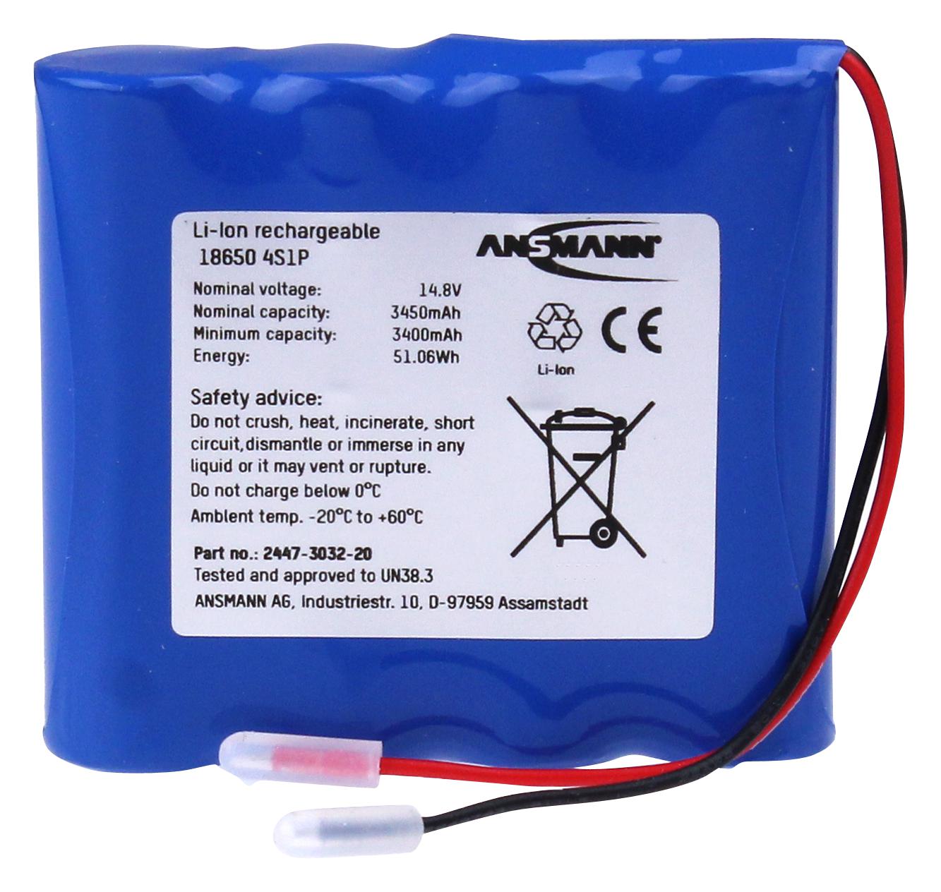 Ansmann 2447-3032-20 Battery,li-Ion,3.5Ah,14.54V