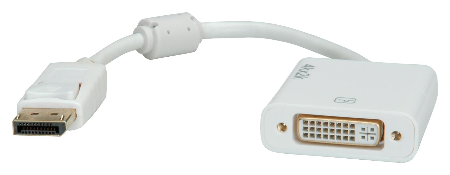 Roline 12.03.3136 Cable, Dp-Dvi, 150mm, White