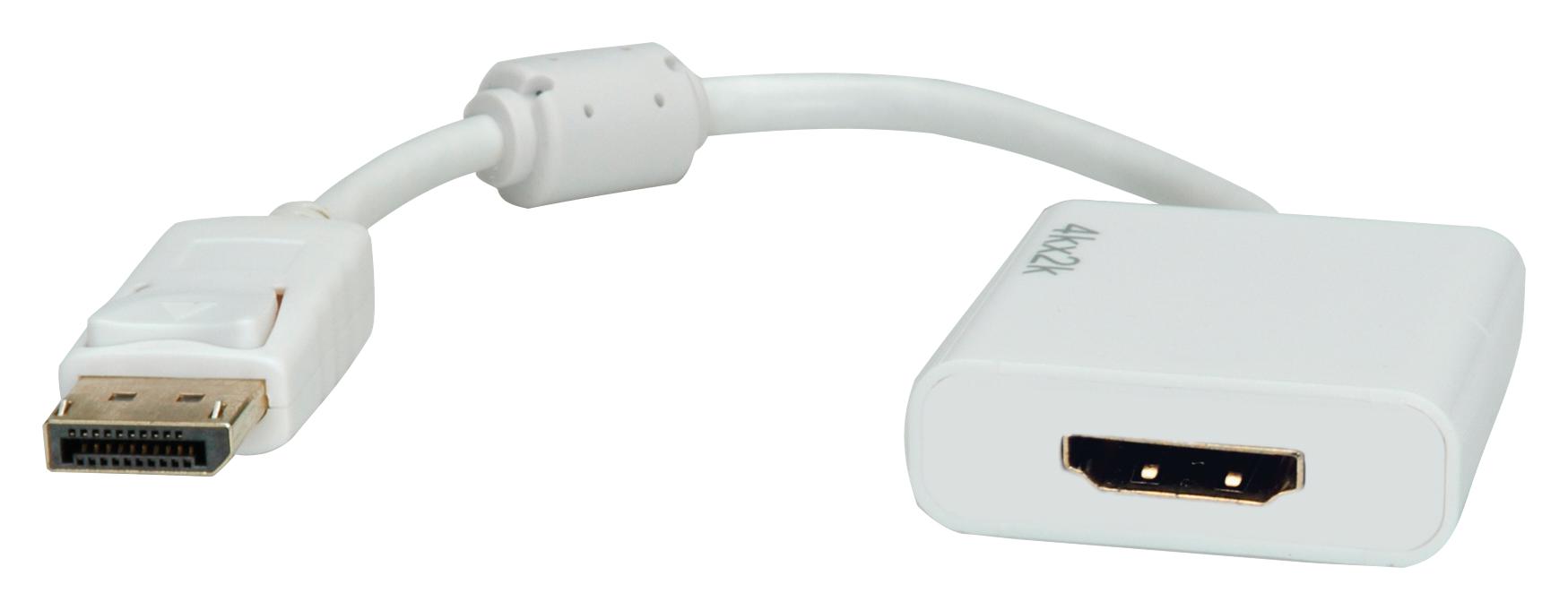 Roline 12.03.3162 Cable, Dp-Hdmi Plug, 145mm, White