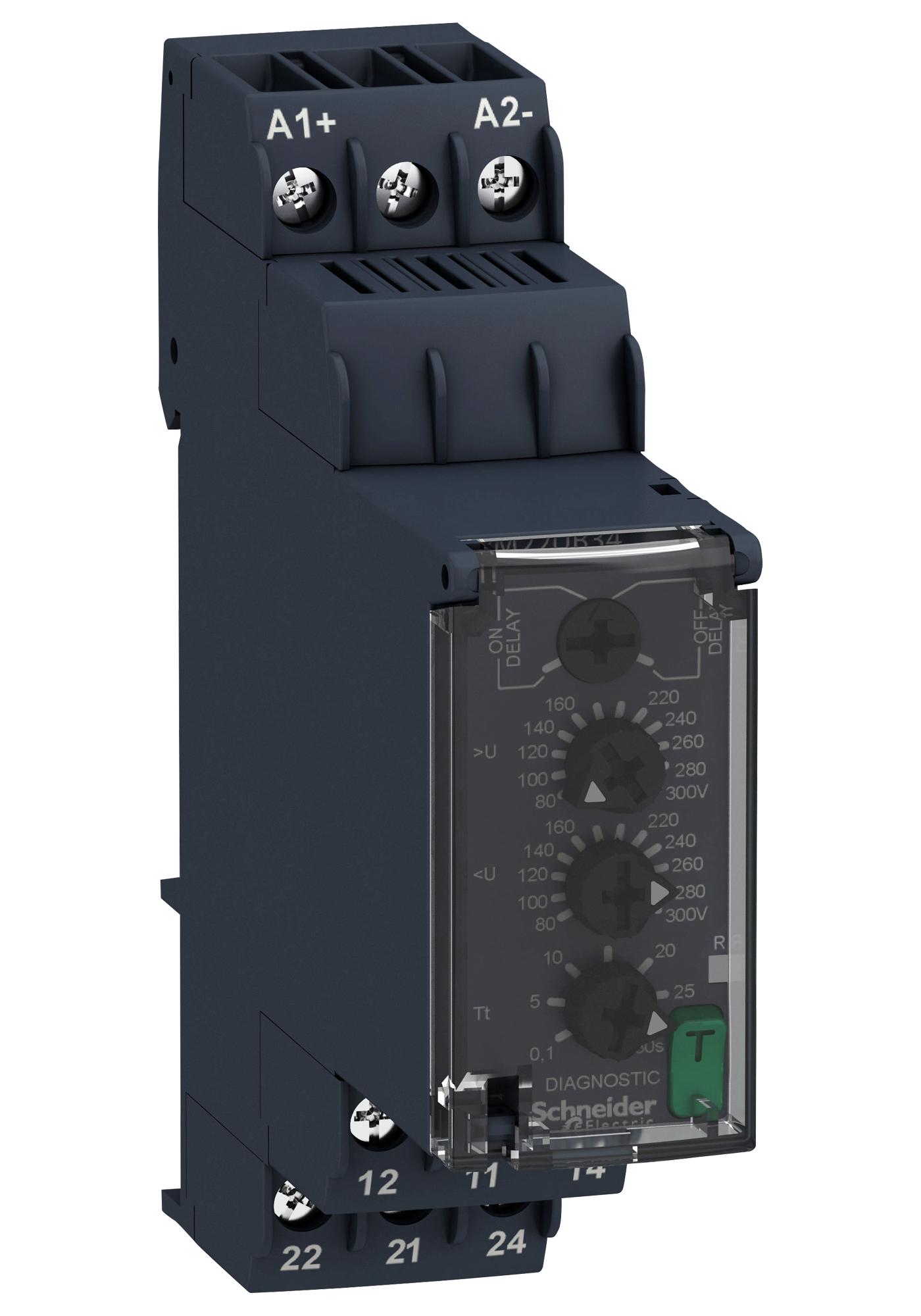 Schneider Electric Rm22Ub34 Voltage Control Relay, Dpdt, 80V-300V