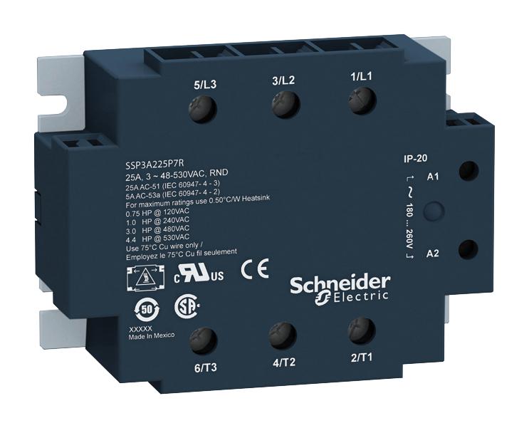 Schneider Electric Ssp3A225B7T Solid State Relay, 3Pst-No, 25A, 18-36V