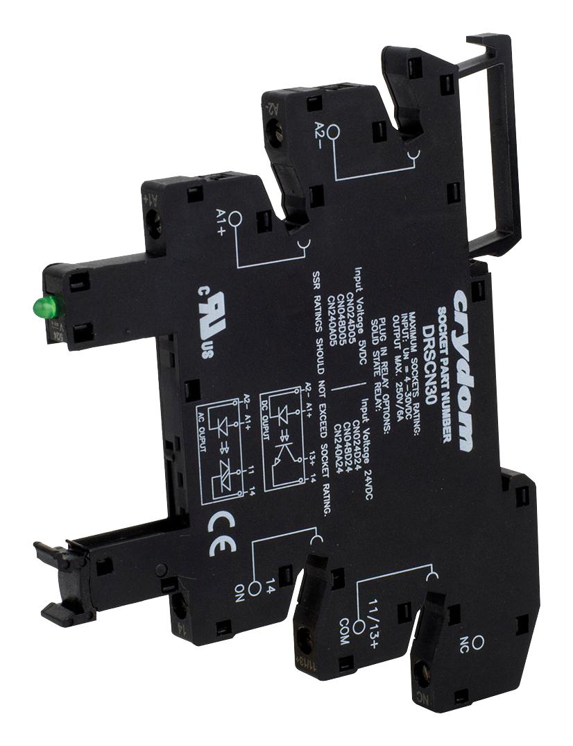 Sensata/crydom Drscn30 Relay Socket, 6A, 250V, Din Rail