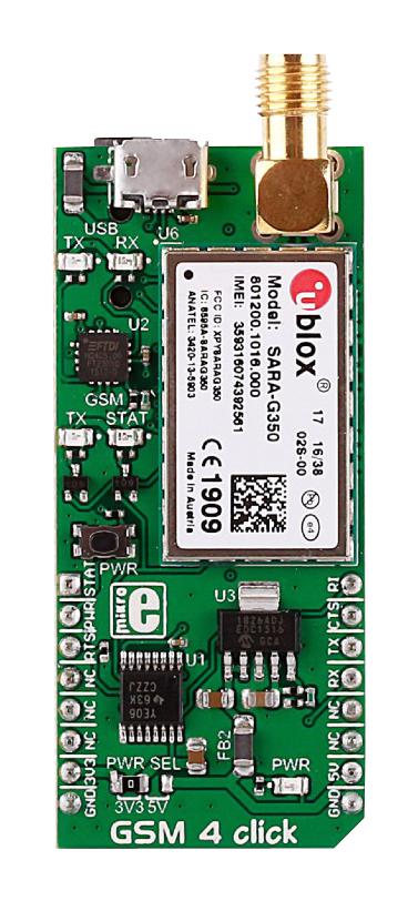 MikroElektronika Mikroe-2388 Gsm 4 Click, Easyboard Dev Platform