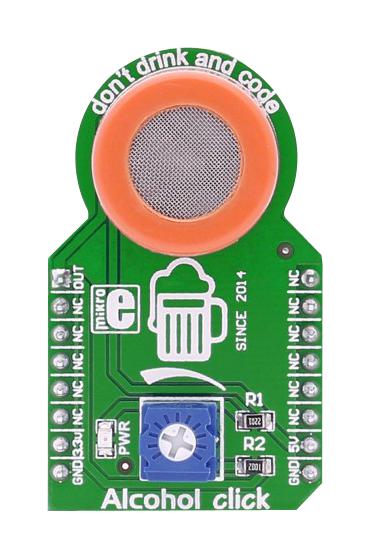 MikroElektronika Mikroe-1586 Alcohol Click, Easyboard Dev Platform