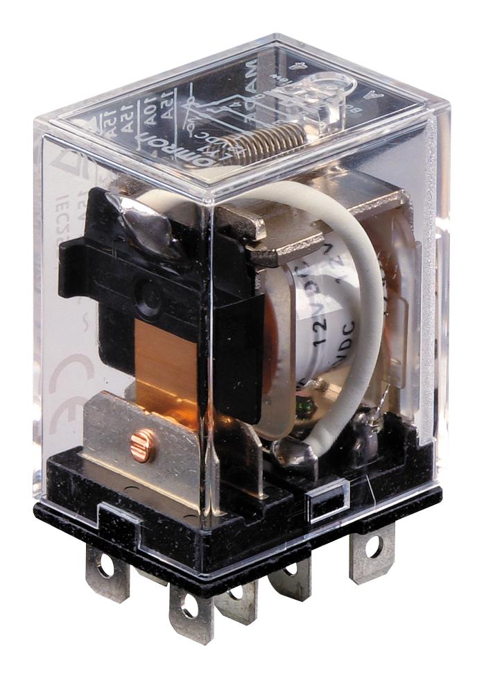 Omron Ly3-Ac24 Relay, 3Pdt, 24Vac, 10A, Socket