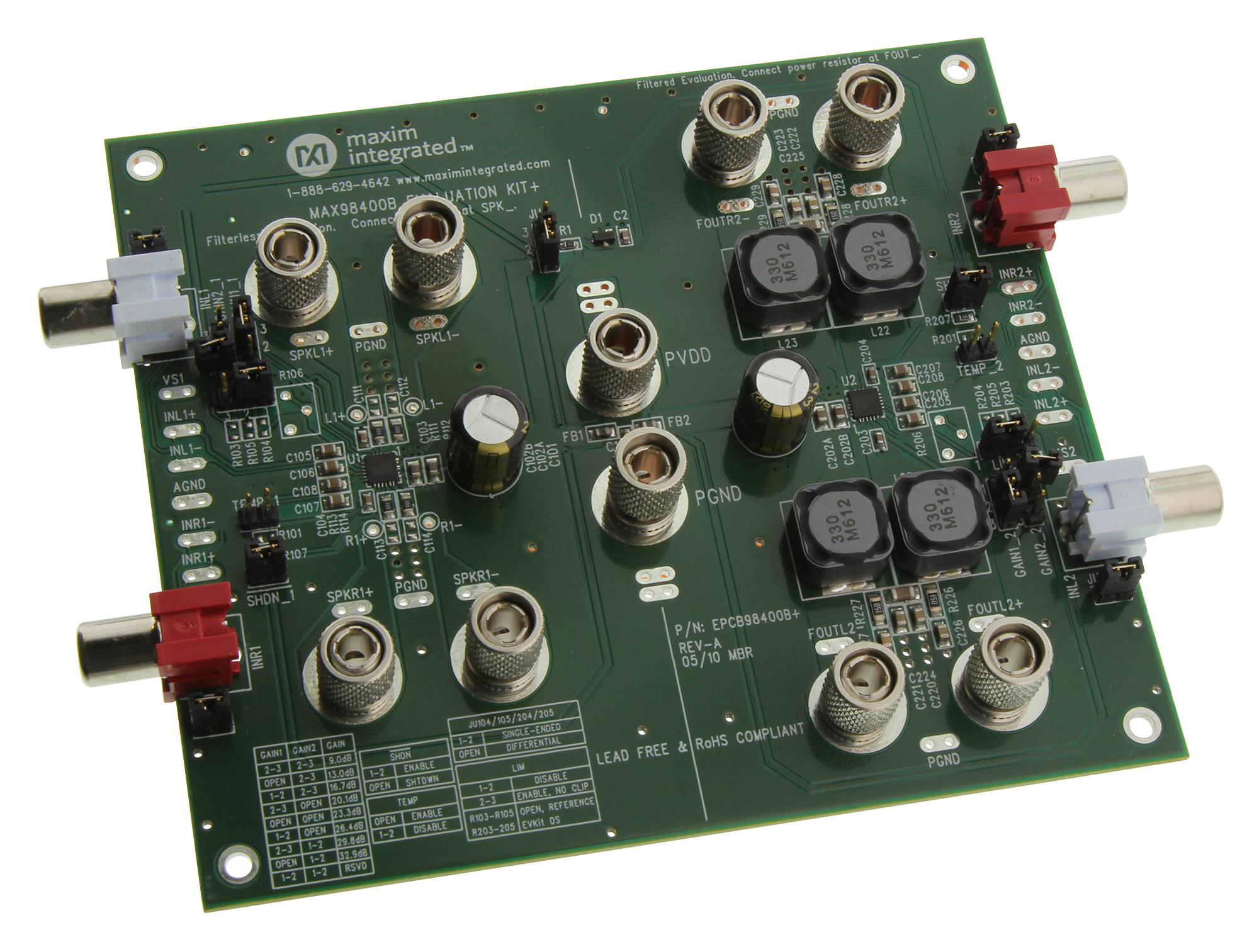 Analog Devices Max98400Bevkit+ Eval Brd, Class D Audio Power Amplifier