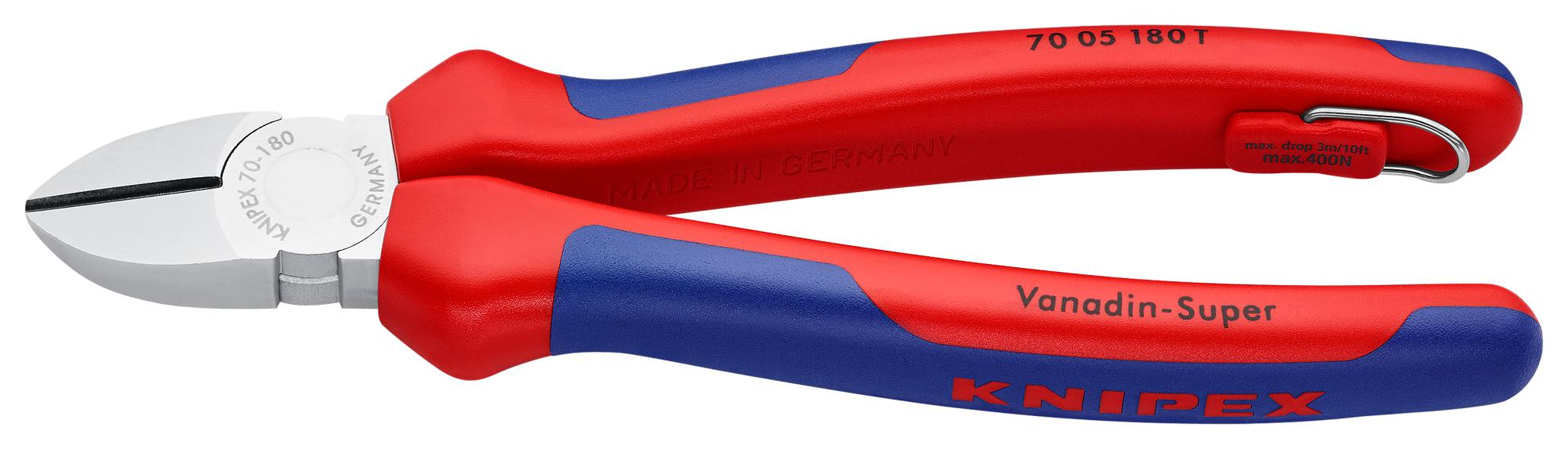 Knipex 70 05 180 T Wire Cutter, Diagonal, 4mm, 180mm