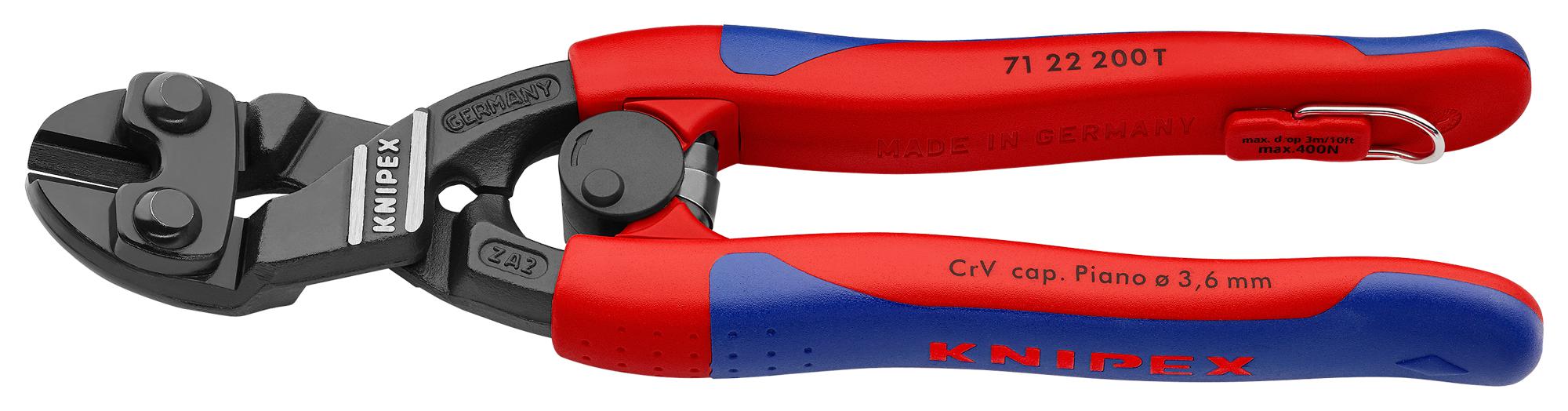 Knipex 71 22 200 T Compact Bolt Cutter, Angled, 6mm, 200mm