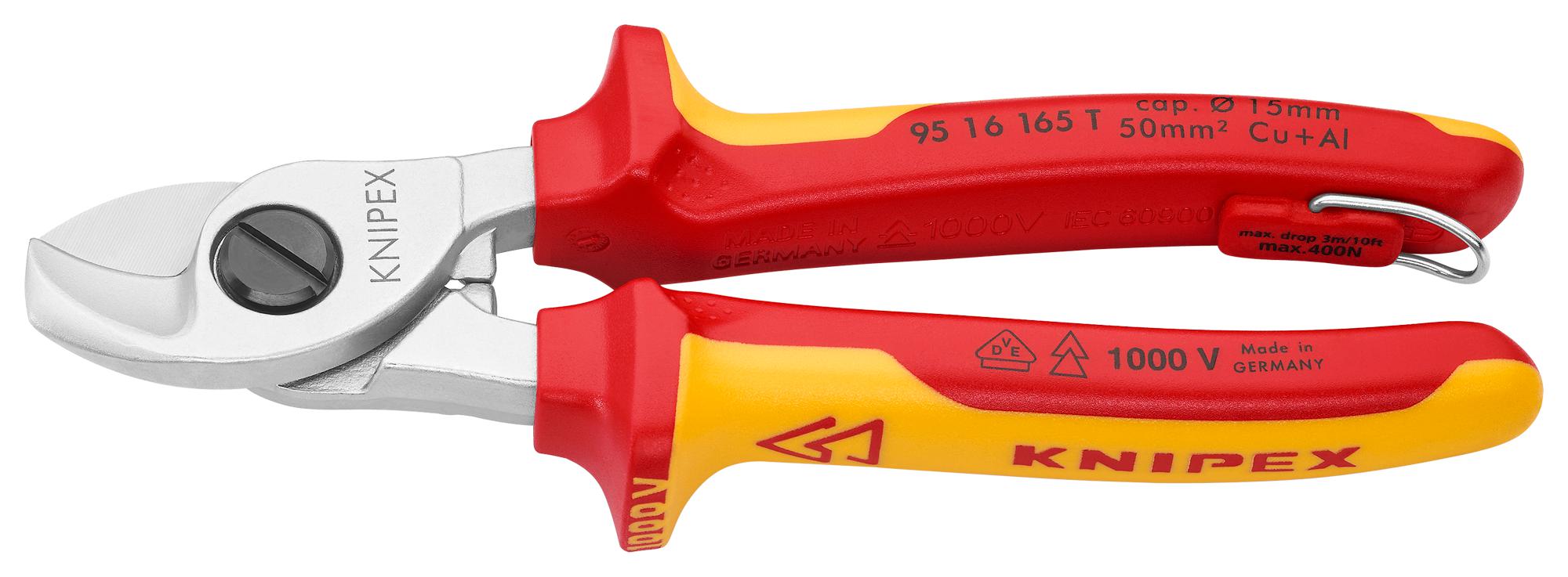 Knipex 95 16 165 T Cable Cutter, 15mm, 165mm