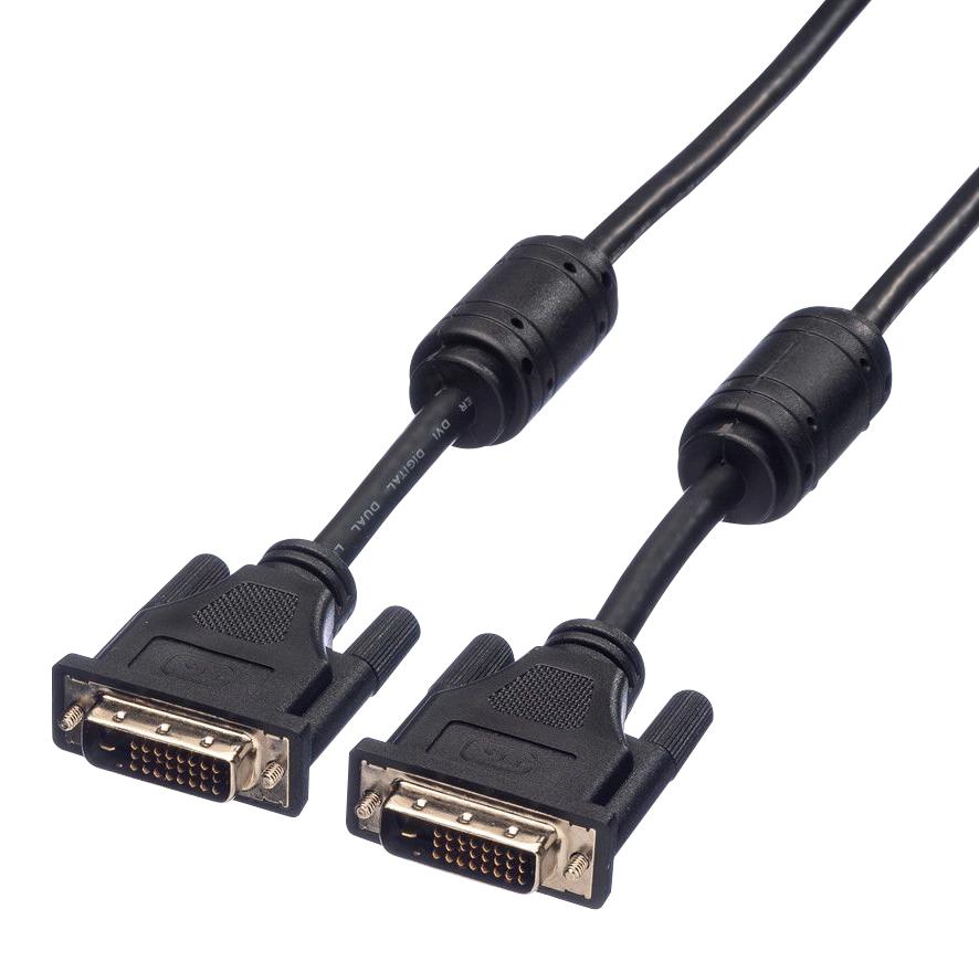 Roline 11.04.5521 Audio Cable, Dvi-D Plug, 1M, Black