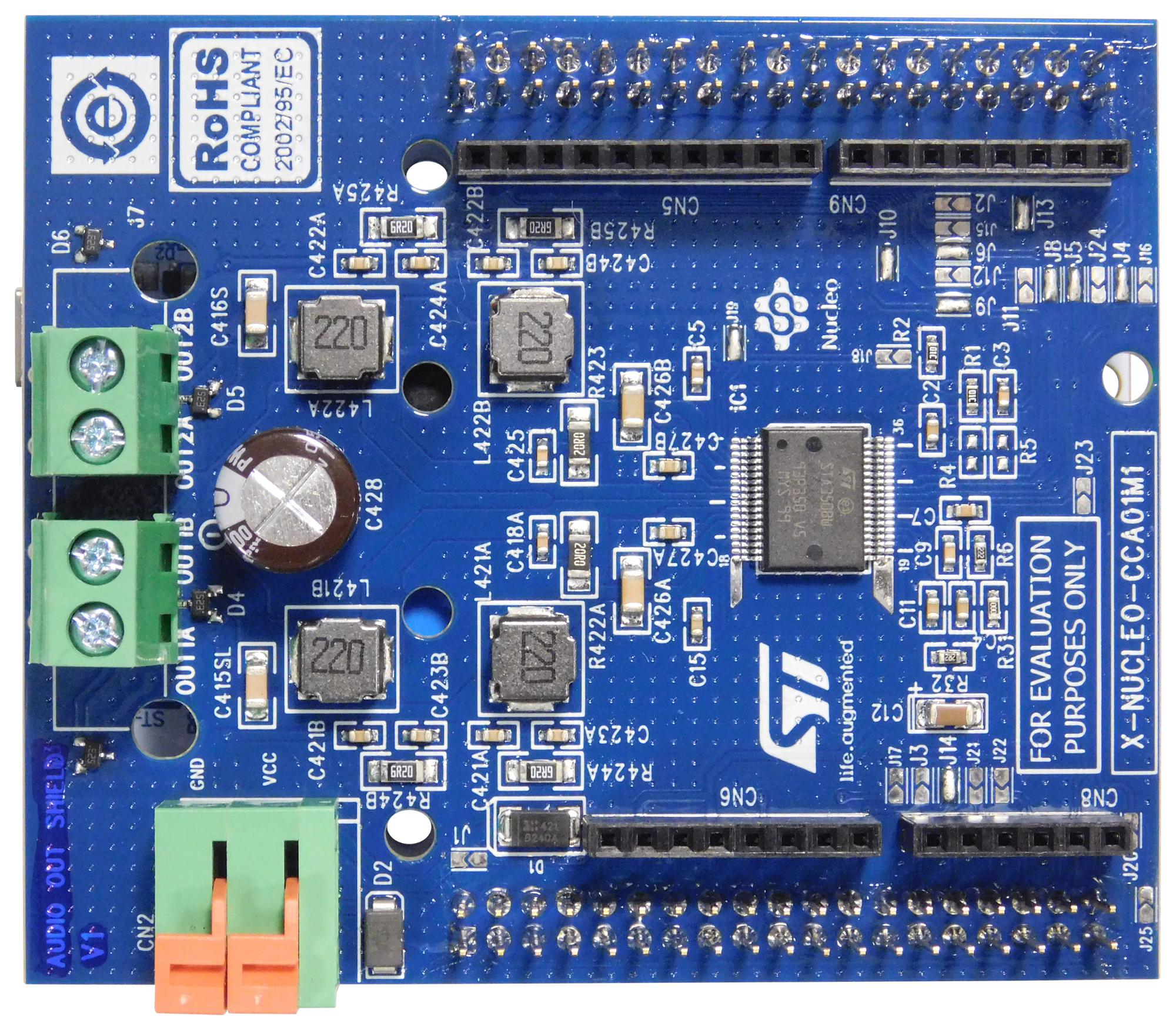 STMicroelectronics X-Nucleo-Cca01M1 Exp Board, 2.1-Ch Digital Audio System