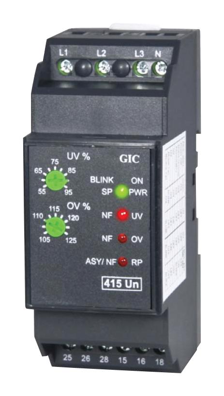 Gic Mac04D0100 Voltage Monitor, Dpdt, 5A, 250Vac