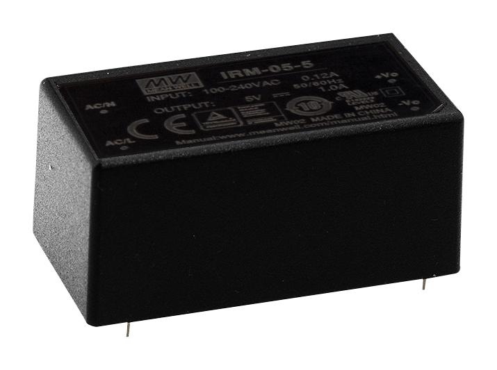 MEAN WELL Irm-05-24 Power Supply, Ac-Dc, 24V, 0.23A