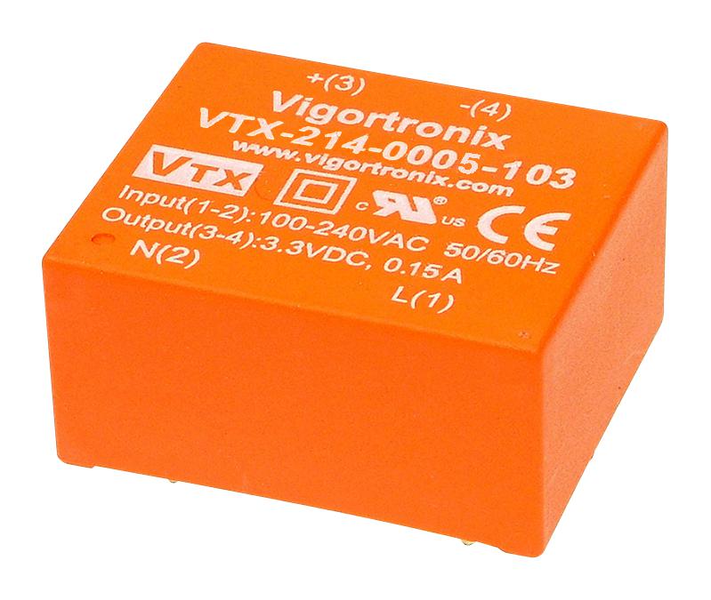 Vigortronix Vtx-214-0005-112 0.5W Ac-Dc Converter 12V