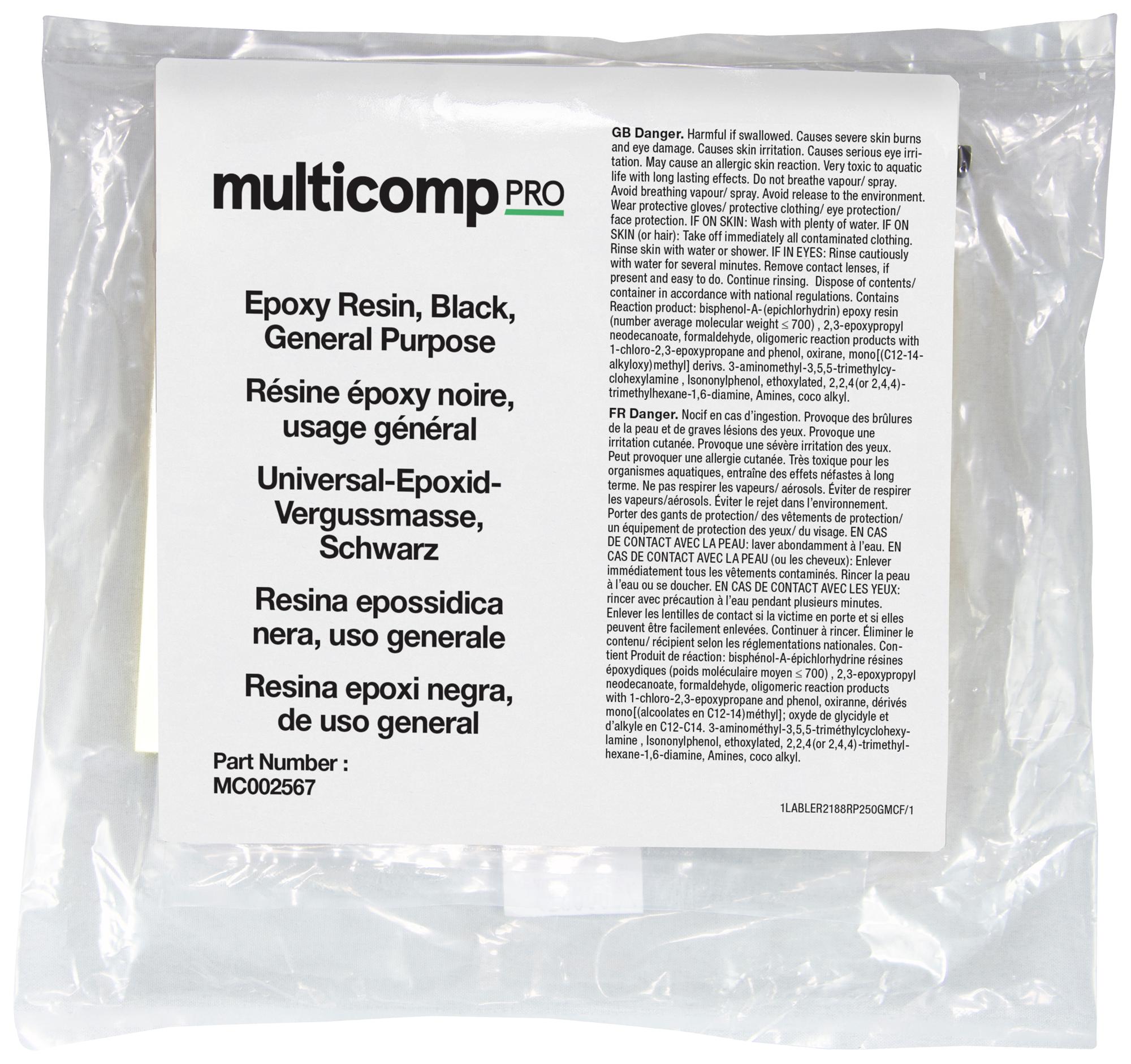 Multicomp Pro Mc002567 Epoxy Resin, Packet, Black, 250G