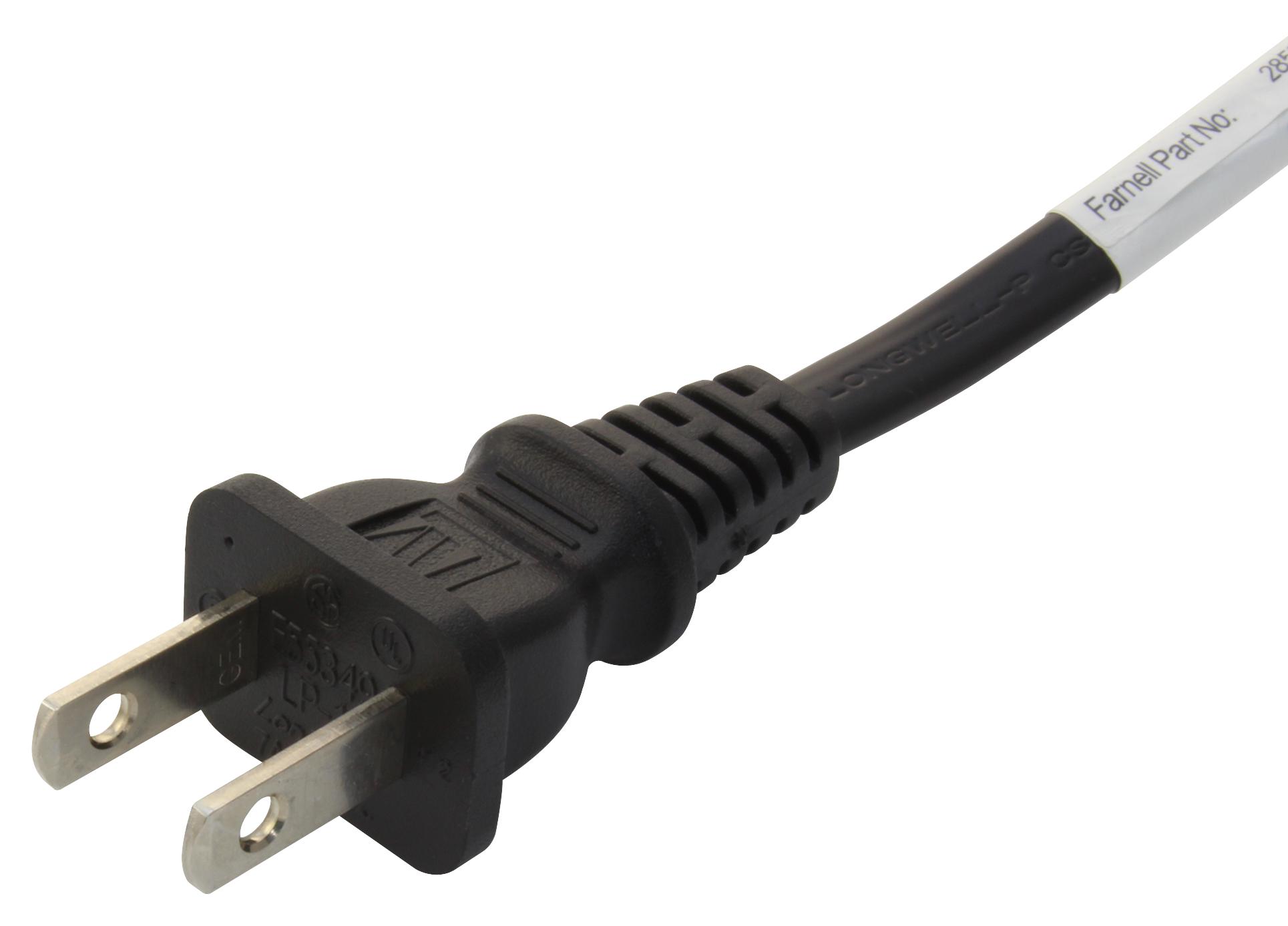 Multicomp Pro Gw-151688 Power Cord, Nema 1-15P/iec C7, 1M, Blk