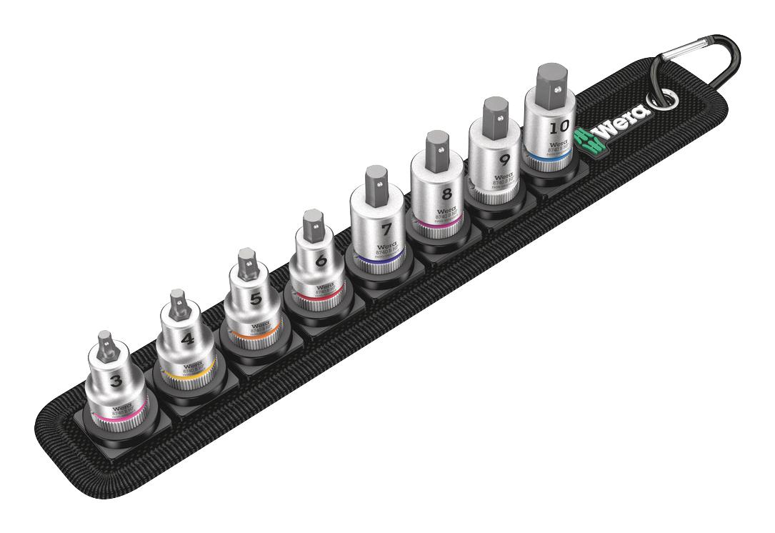 Wera Belt B 2 Hex Bit Socket Set, 3/8In Drive, 10Pc