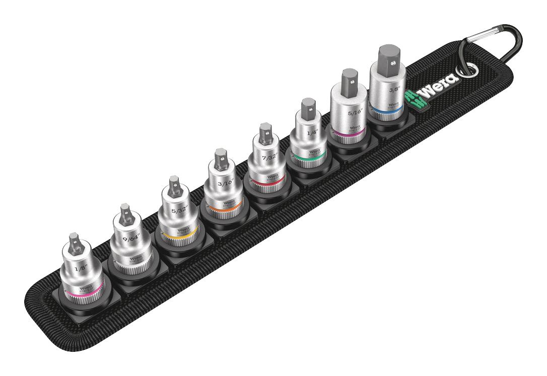 Wera Belt B Imperial 1 Hex Bit Socket Set, 3/8In Drive, 10Pc