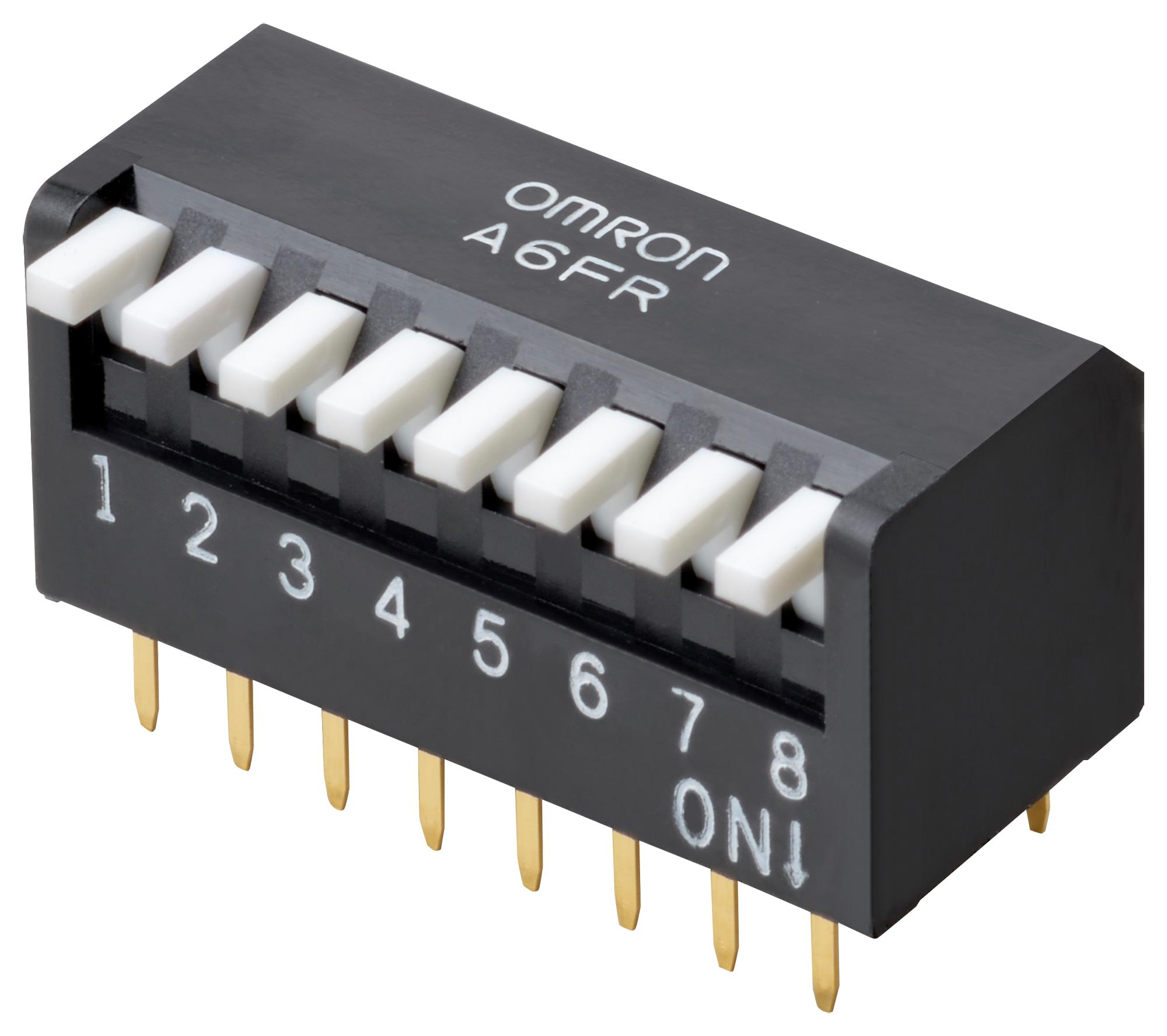 Omron A6Fr-5104 Dip Switch, 5Pos, Spst, Piano Key, Th