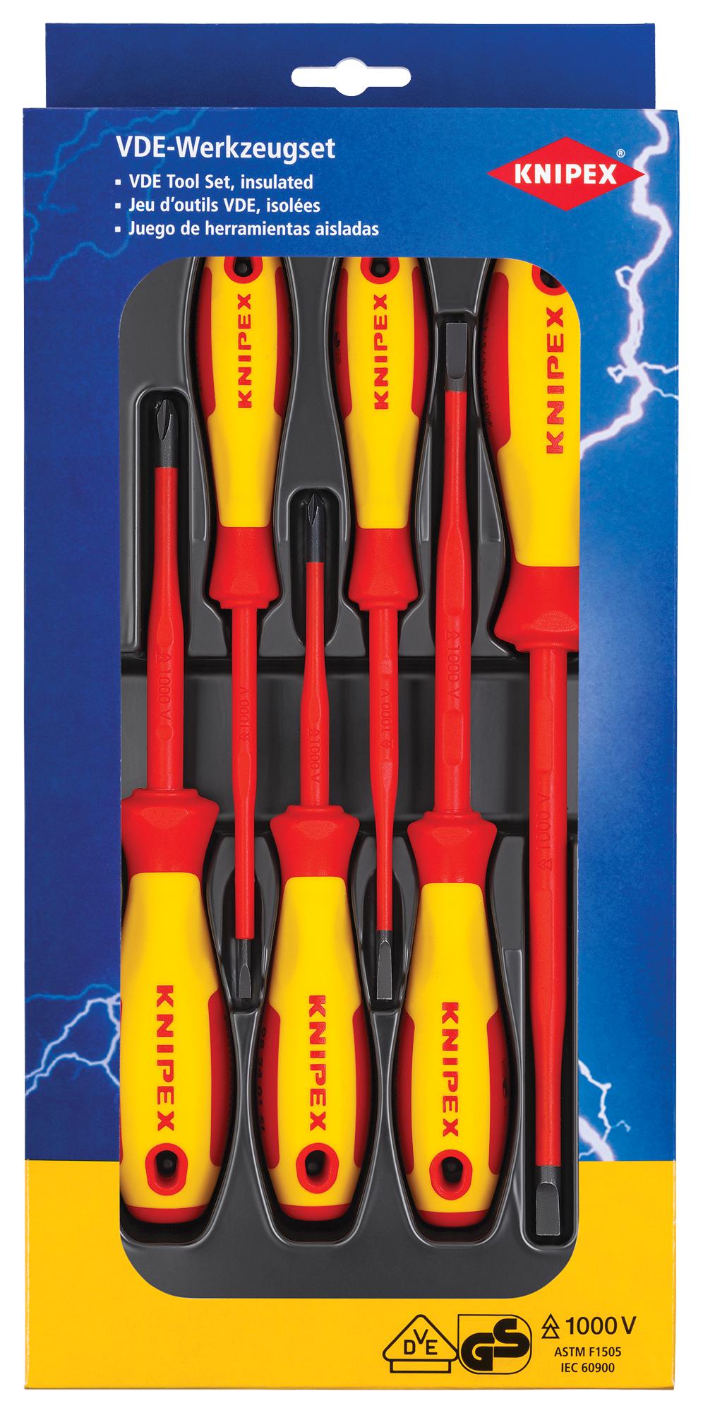 Knipex 00 20 12 V02 Screwdriver Set, 6Pc