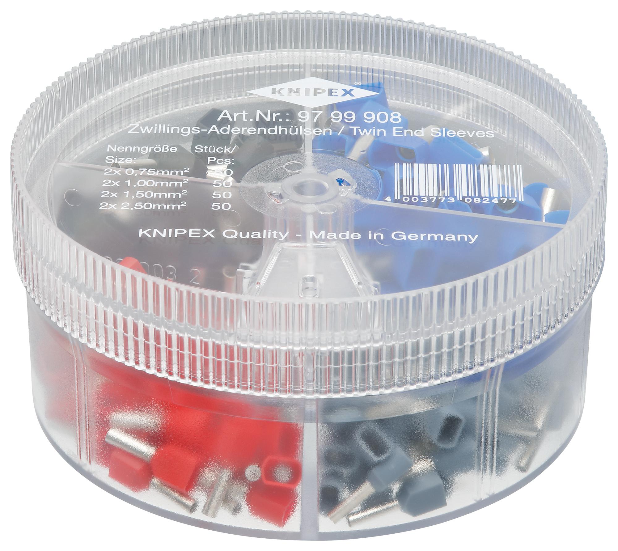 Knipex 97 99 908 Ferrule Terminal Kit W/box, 200Pc