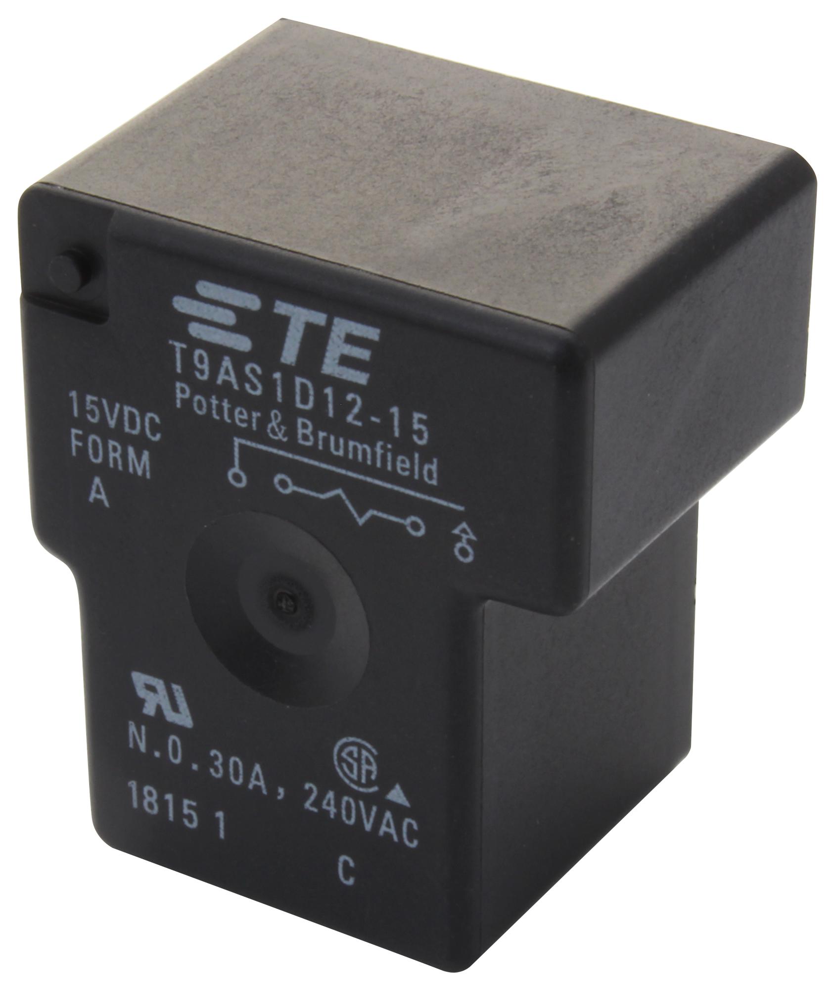 Potter & Brumfield Relays / Te Connectivity T9As1D12-15 Power Relay, Spst-No, 30A, 277Vac, Th