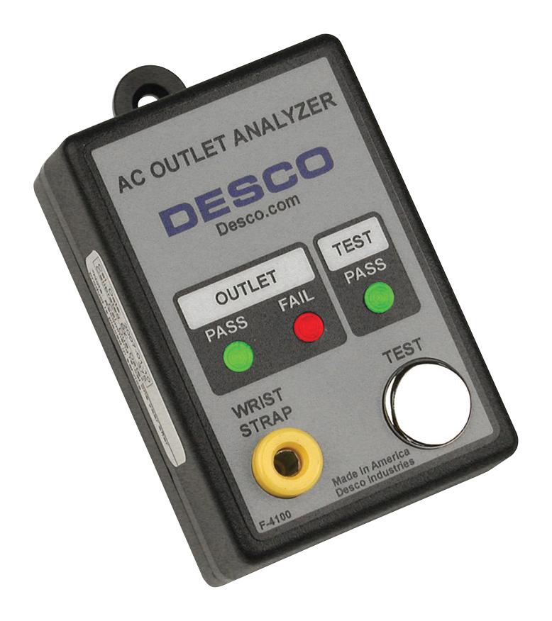 Desco 98132 Ac Outlet Analyzr/wrist Strap Testr, Led