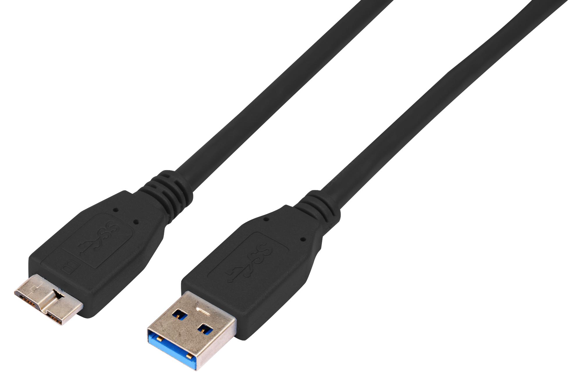 Multicomp Mc002723 Usb Cord, 3.0 Plug A-Micro B, 6.6Ft, Blk