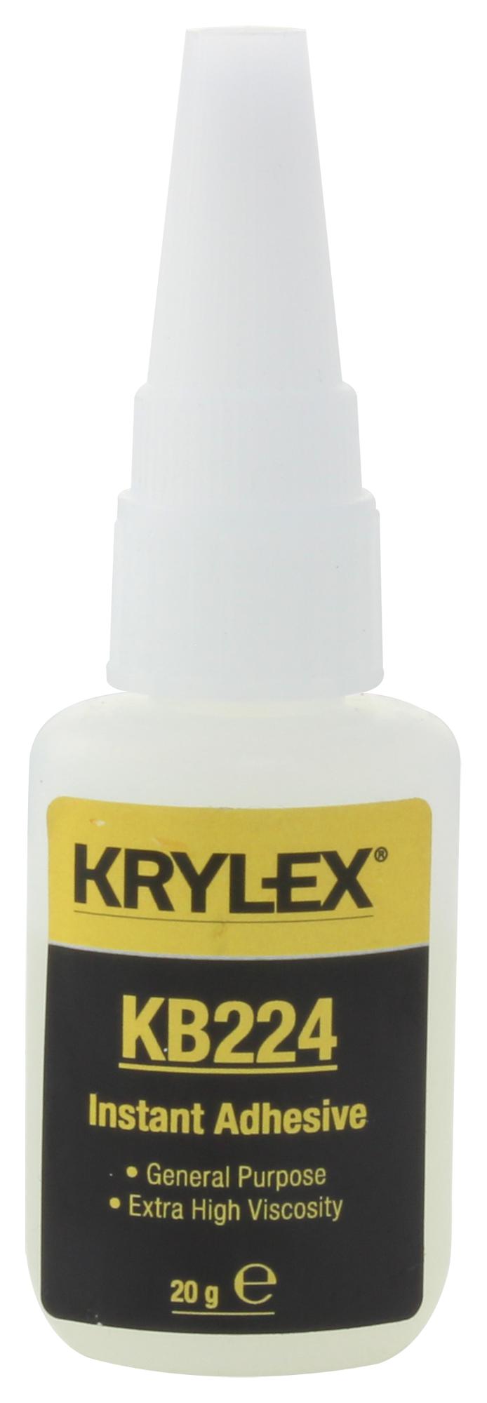 Krylex Kb224, 20G Adhesive, Cyanoacrylate, Bottle, 20G