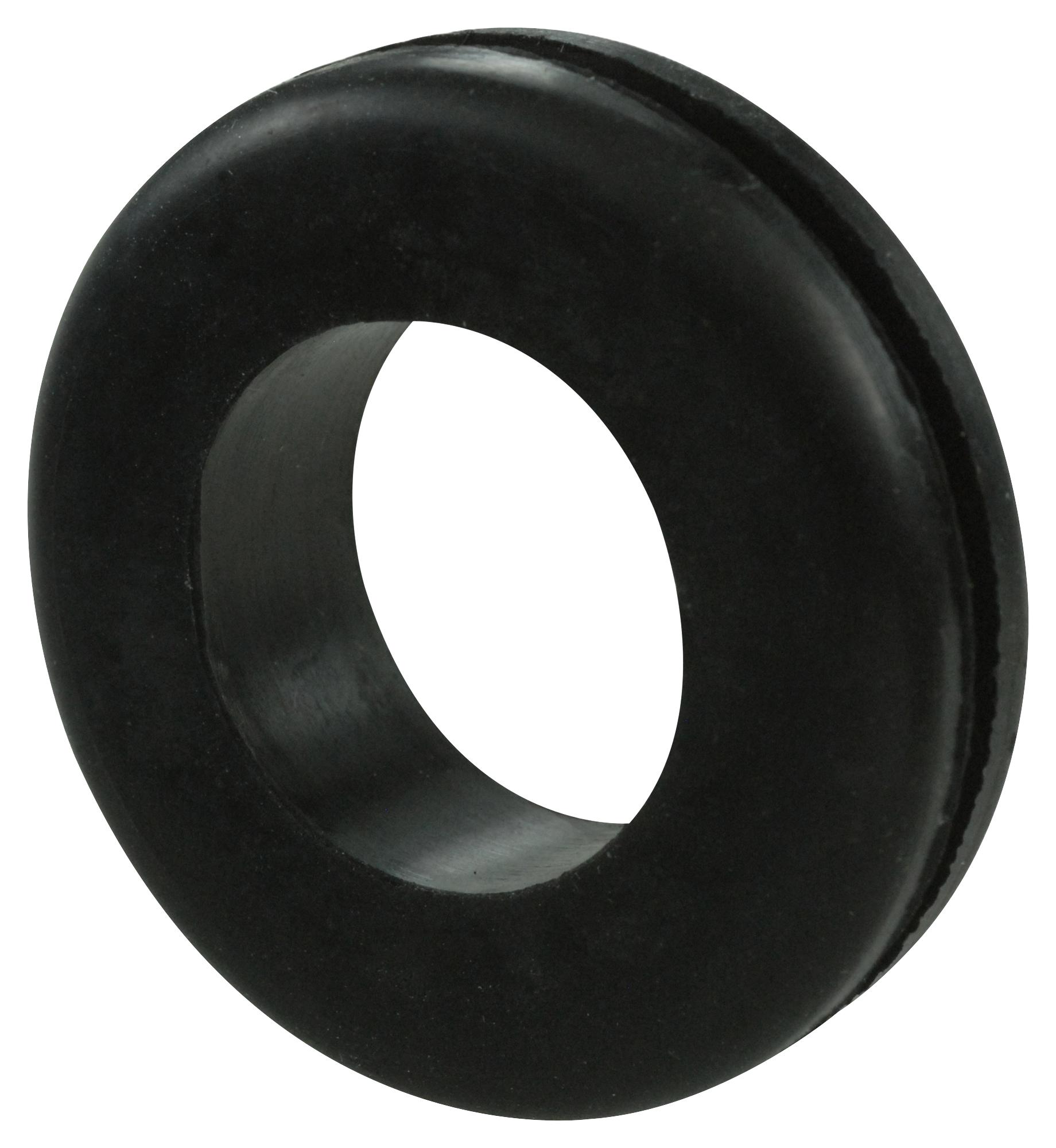 Keystone 755 Cable Grommet, Open, Rubber, Black