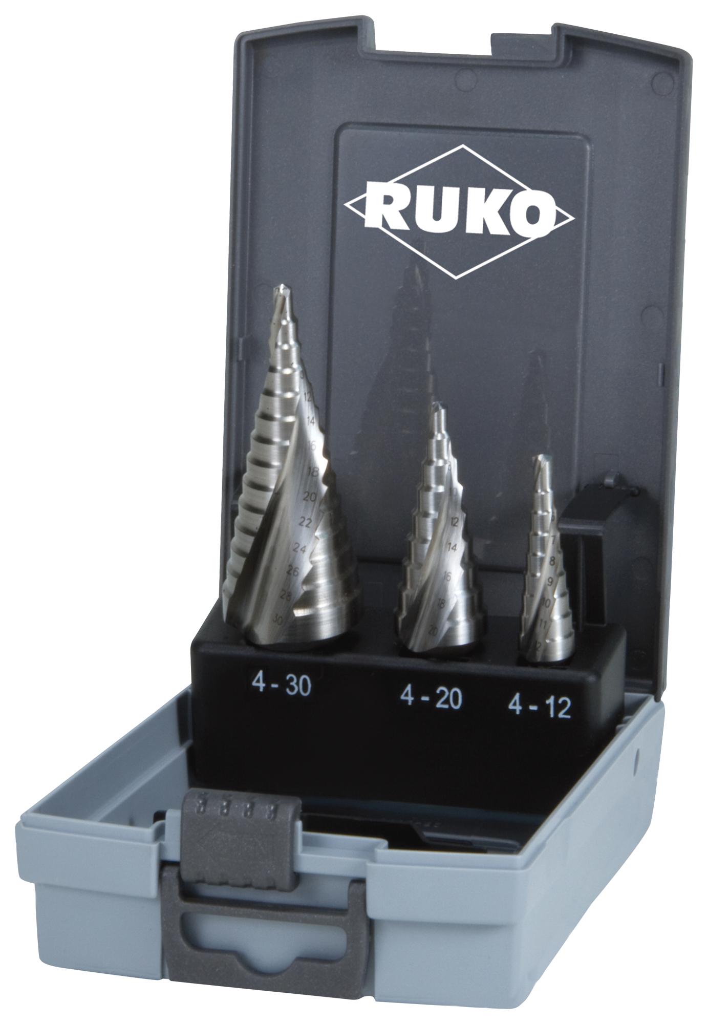 Ruko 101026Ro Step Drill Set, Hss, 3Pc