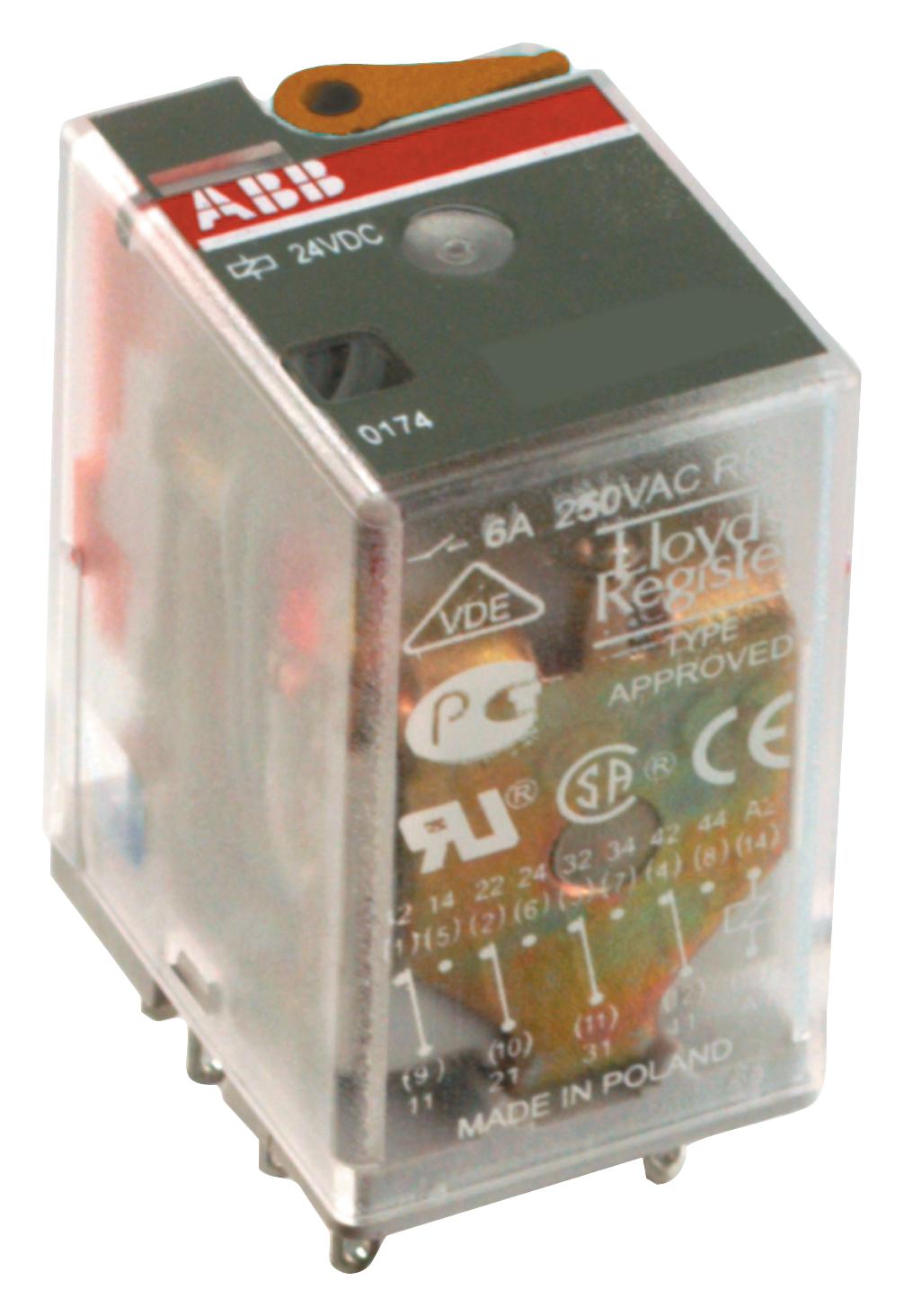 Abb 1Svr405612R3100 Power Relay, 3Pdt, 10A, 250V, Socket