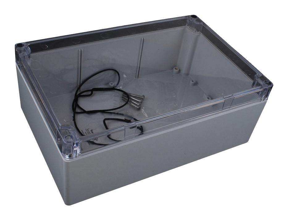 Hammond 1554V2Gycl Enclosure, Multipurpose, Pc, Grey/clear