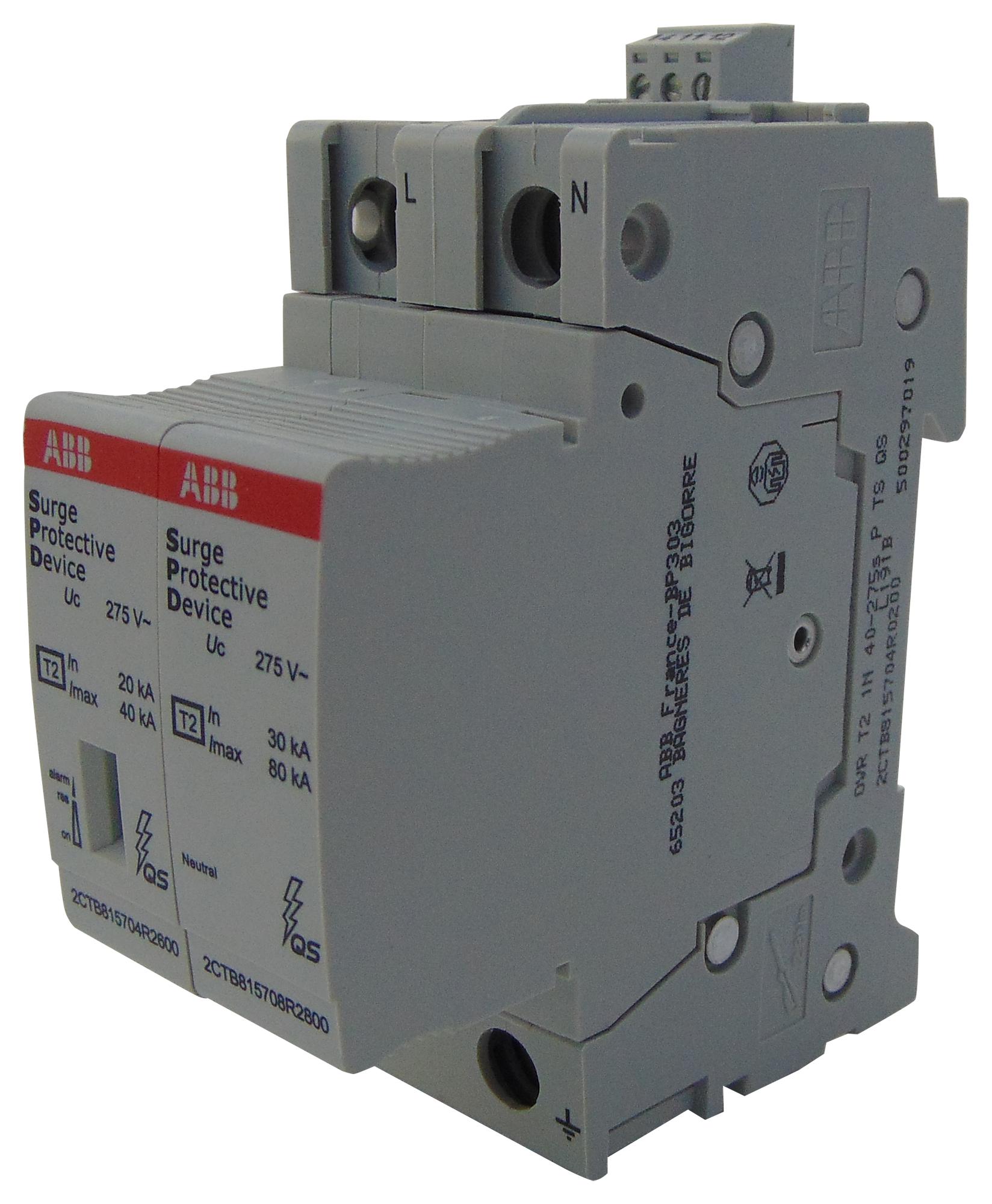 Abb Soule 2Ctb815704R0200 Mains Surge Protector, 275Vac, Din Rail