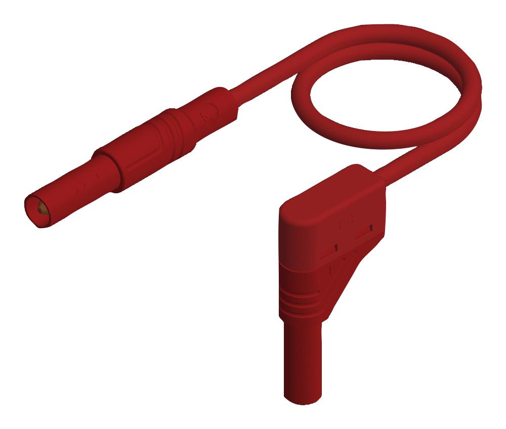 Hirschmann Test And Measurement 934080101 Test Lead, 4mm Banana Plug-R/a Plug, Red