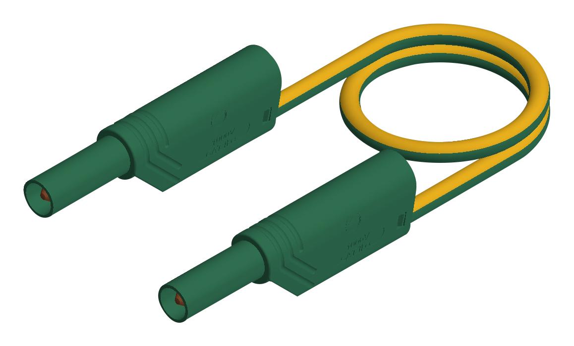 Hirschmann Test And Measurement 934086188 Test Lead, 4mm Banana Plug, Green/yellow