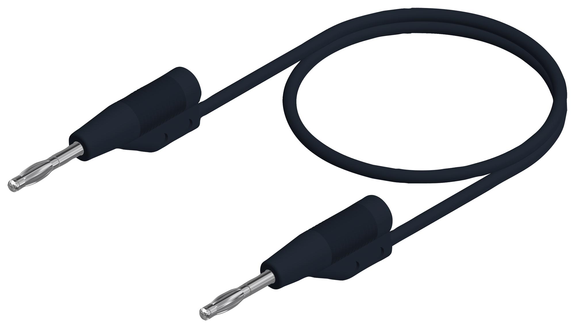 Hirschmann Test And Measurement 938120100 Test Lead, 2mm Banana Plug, Black, 500mm