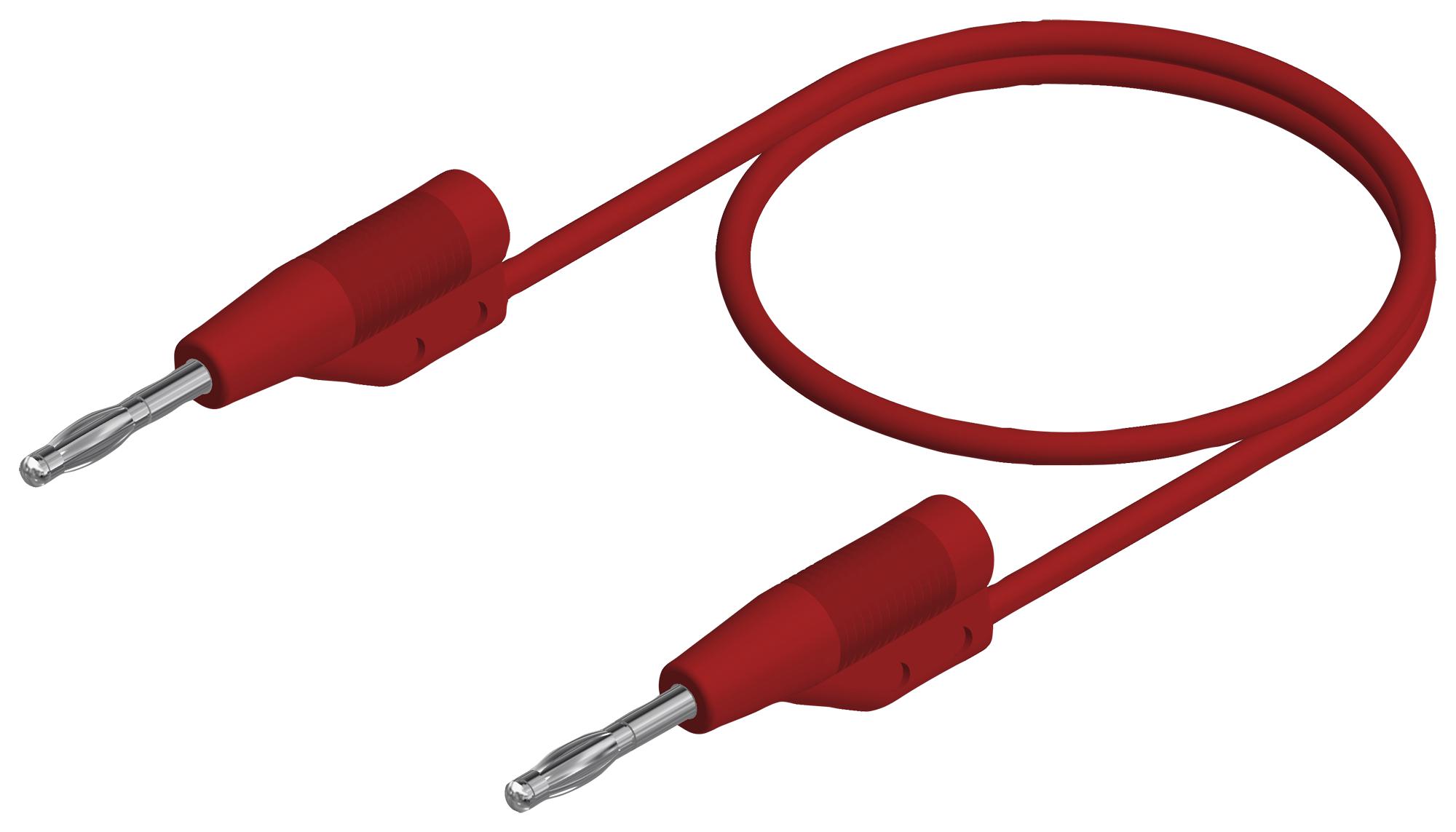 Hirschmann Test And Measurement 938115101 Test Lead, 2mm Banana Plug, Red, 250mm