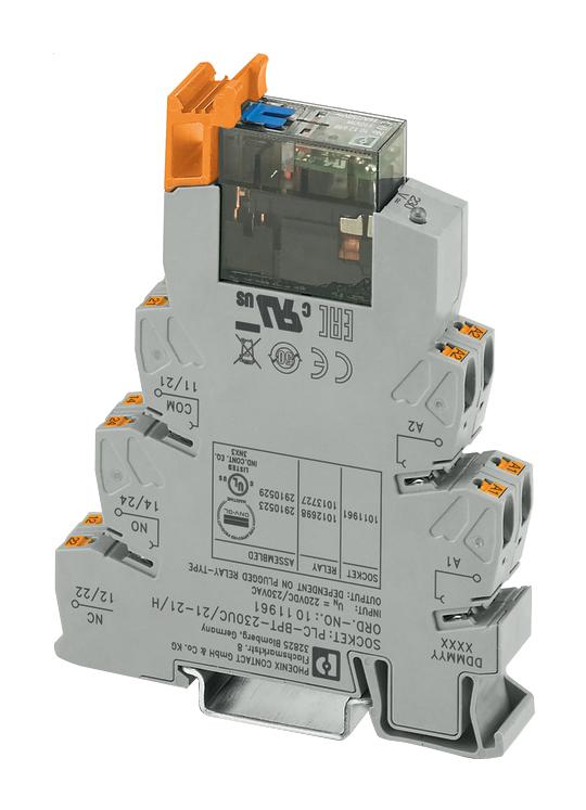 Phoenix Contact 2910523 Relay Module, Dpdt, 6A, 230Vac, Din Rail